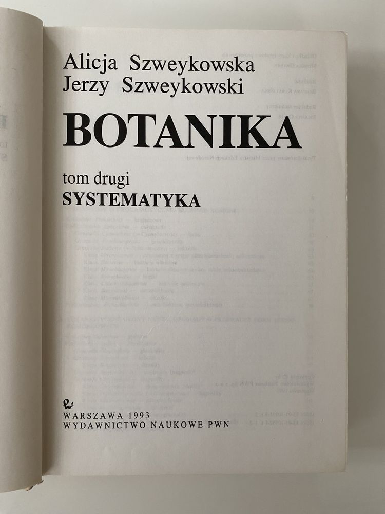 Botanika Szweykowscy Morfologia(tom1)+Systematyka(tom2)