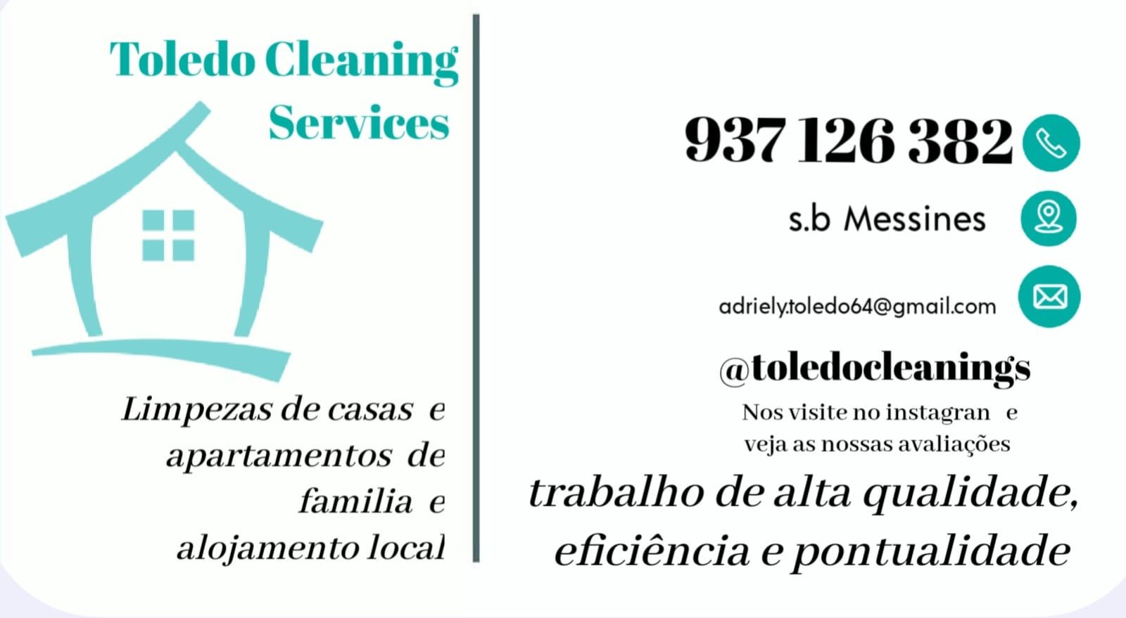 Limpezas de casas e apartamentos privados e alojamento local