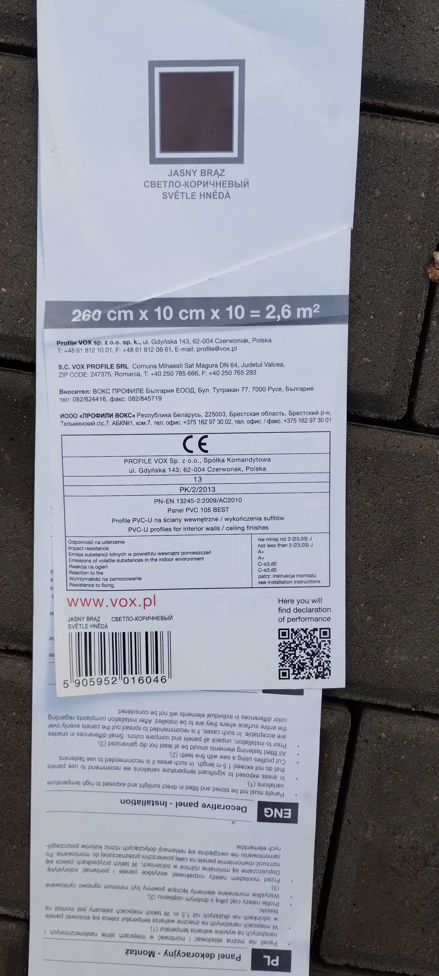 Podbitka dachowa panel ścienny pcv