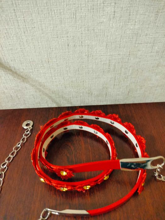 Жіночий пасок/пояс/ремінець  з квіточками  для вишиванки + подарунок