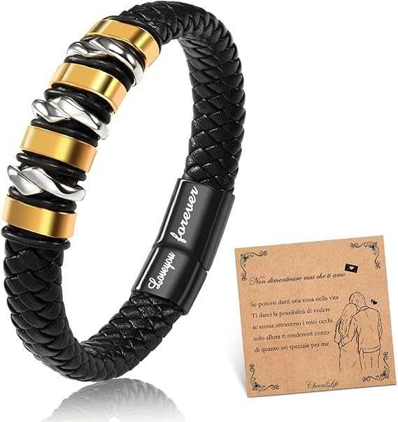 Чоловічий шкіряний браслет CheersLife (з Великобританії)