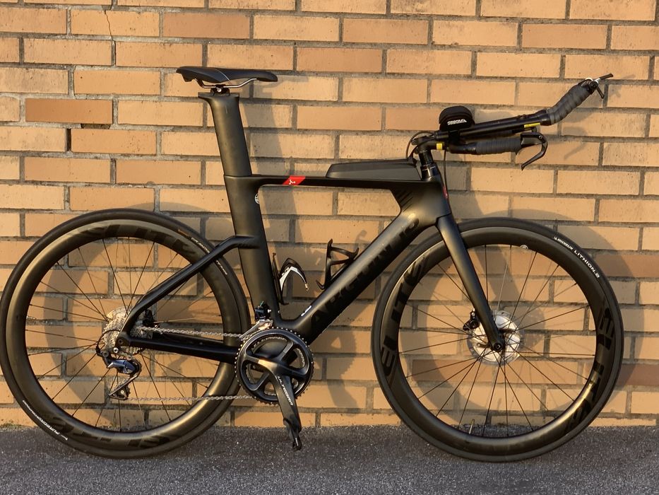 Bicicleta Aero Triatlo TT Argon 18 e117 Tri Disc c/potenciometro