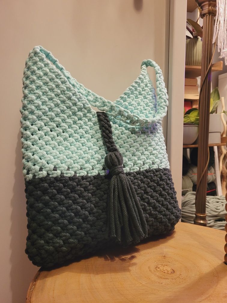 Torba shoperka dwukolorowa