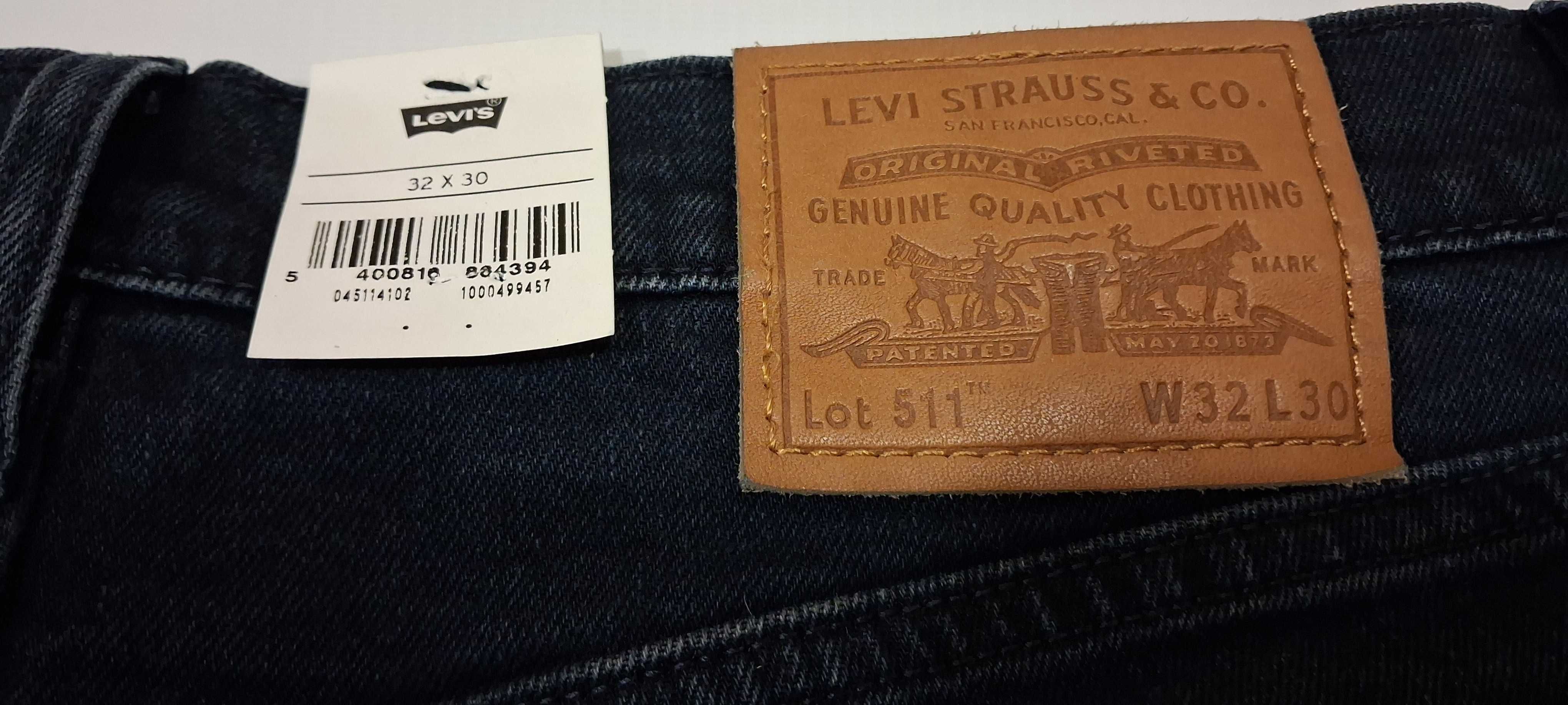 Spodnie Levis 511 Slim Jeans 32x30 Granatowe