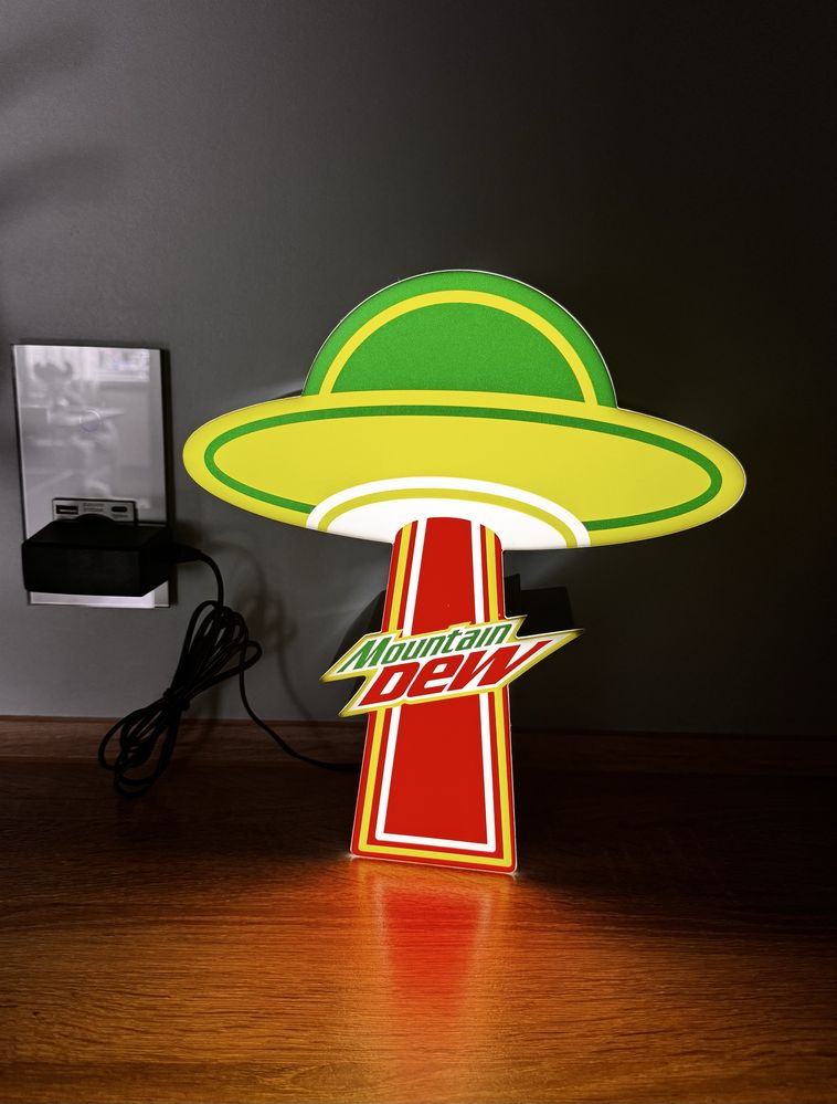 Neon Świetlny Lampka Lampa Led Mountain Dew