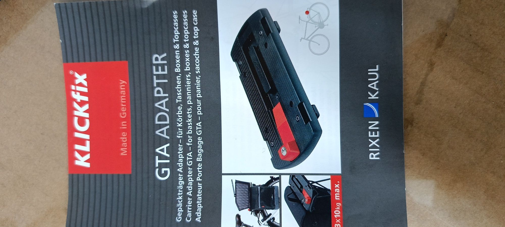 Adapter na bagażnik rowerowy KlickFix GTA.