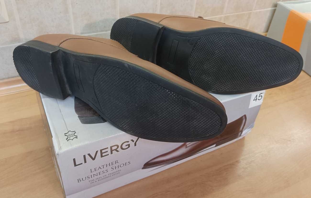 Buty skórzane brązowe Livergy rozmiar 45