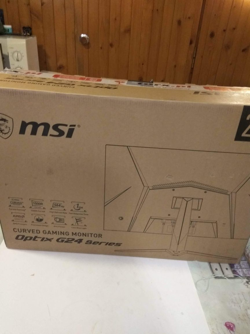 Monitor MSI Optix G24C4 Curved,144 Hz, uszkodzona matryca, na części