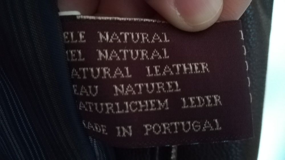 Blusão de pele natural, castanha, tamanho 52, marca Via Augusta