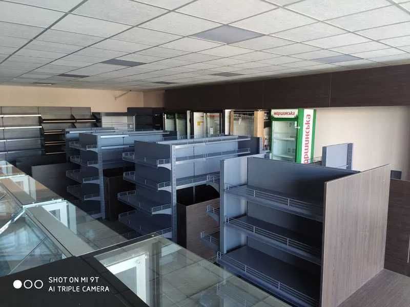 Торгові стелажі в магазин. Касові прилавки. Гачки. Торгове обладнання