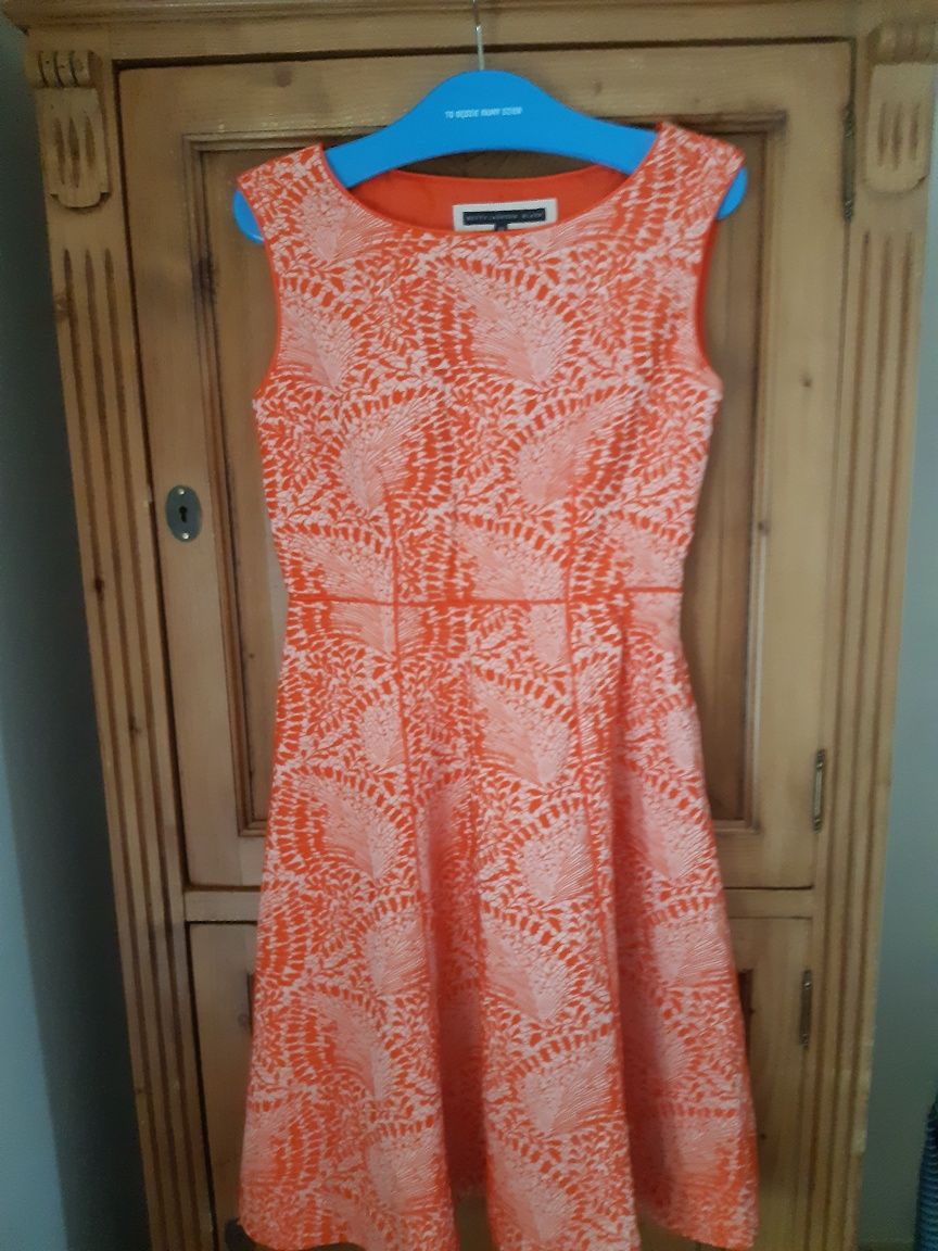 Betty Jackson Black zjawiskowa sukienka orange ażur elegant ideał r 38