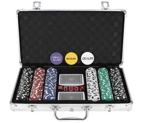 Poker zestaw 300 żetonów karty do gry w walizce