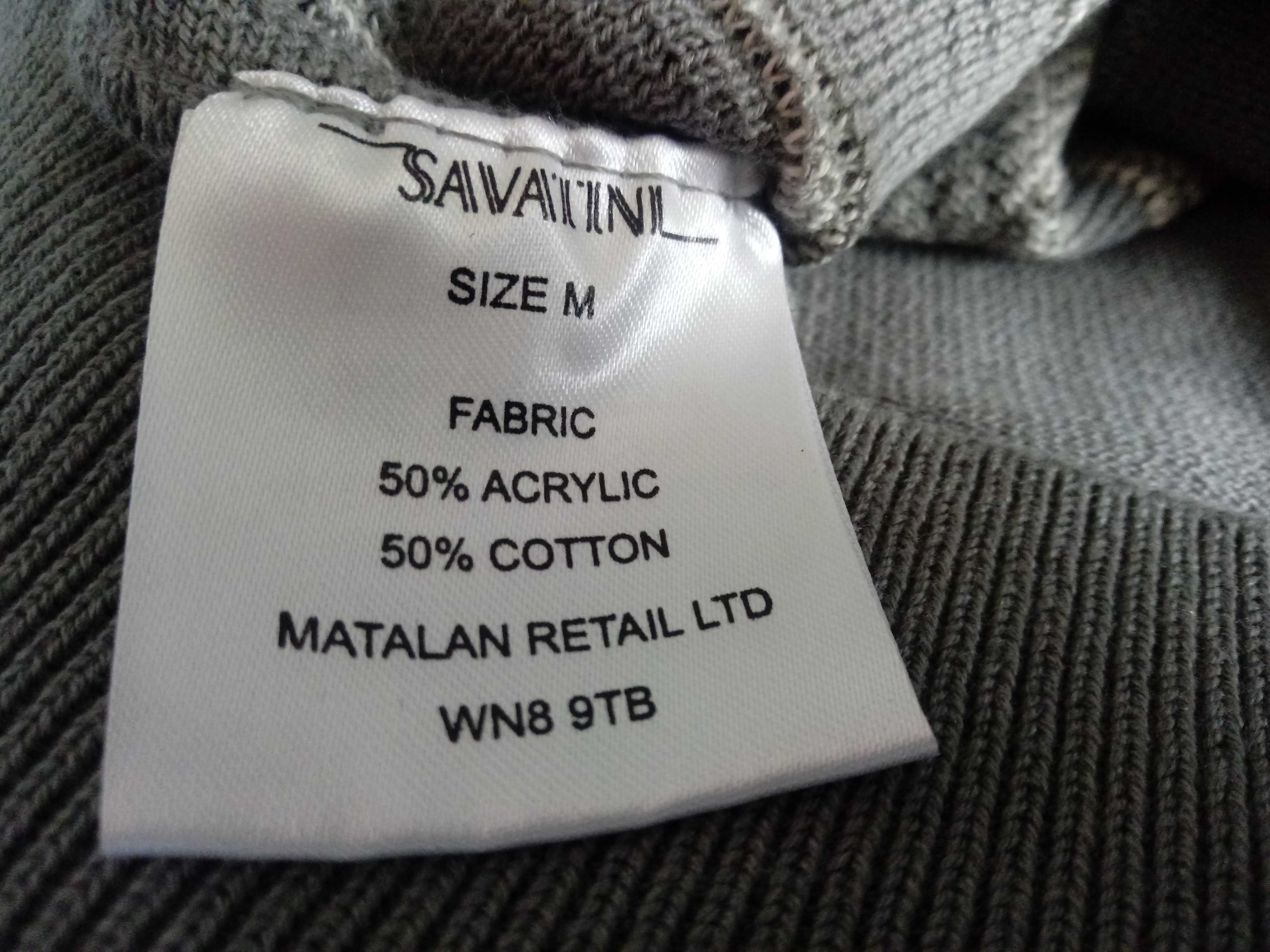 Sweter szary męski vintage z tłoczonym wzorem M, bawelna