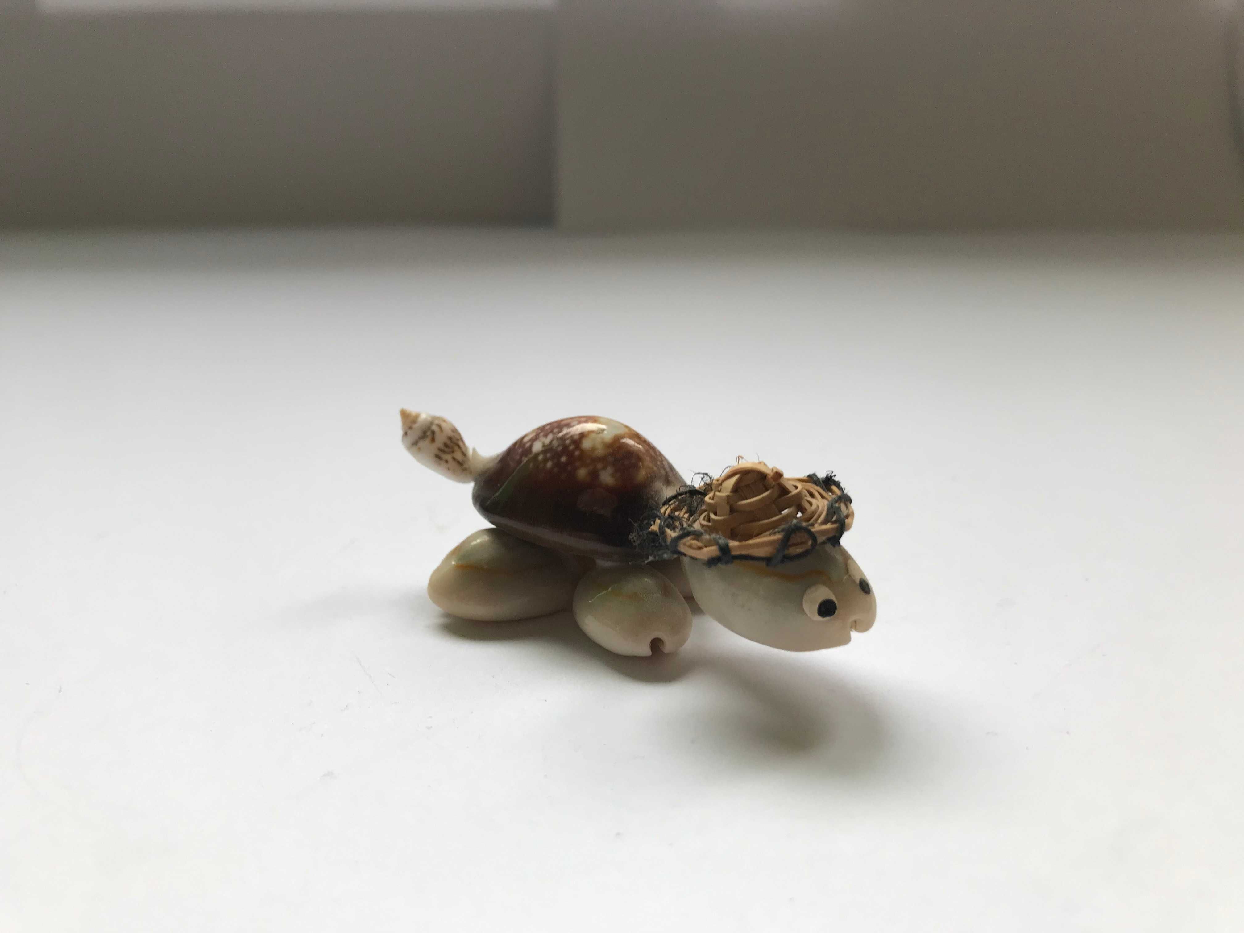 Figurka żółw muszle retro vintage cepelia szklana ceramiczna