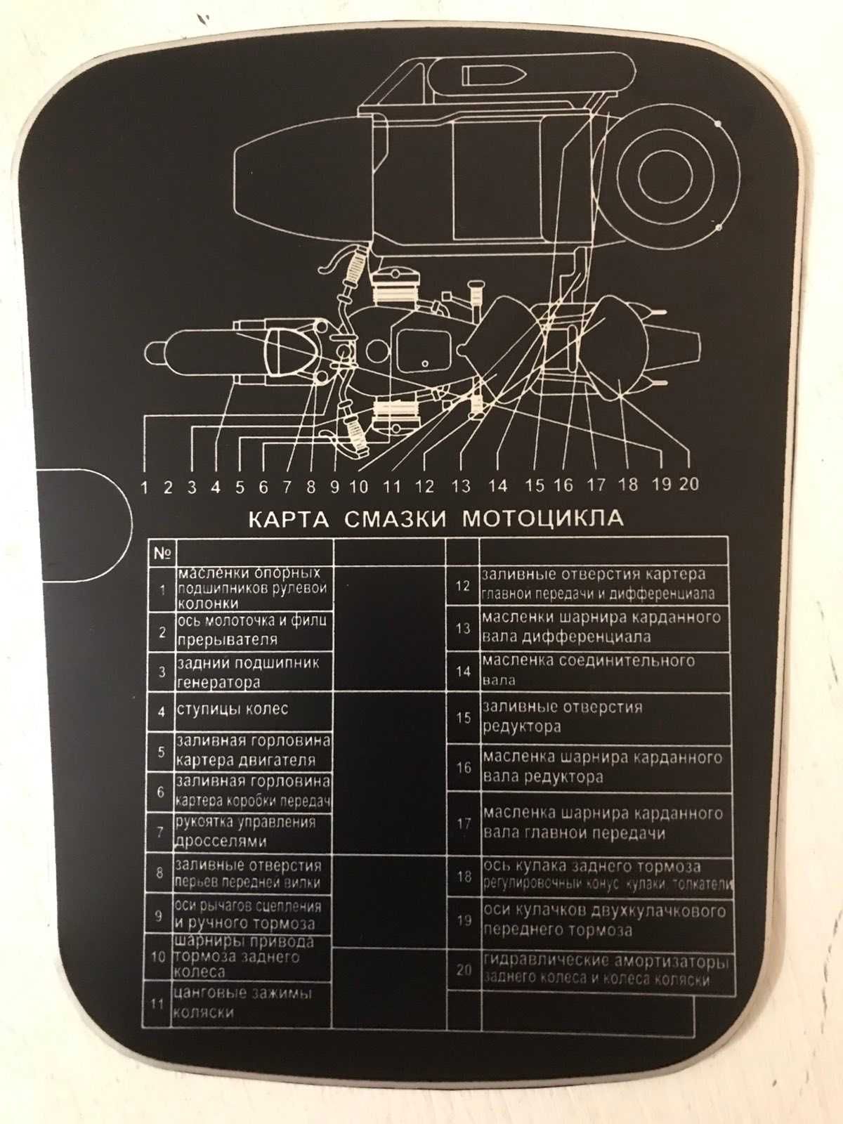 Табличка задний ход, блокировка мото СССР М72, К750, К750В