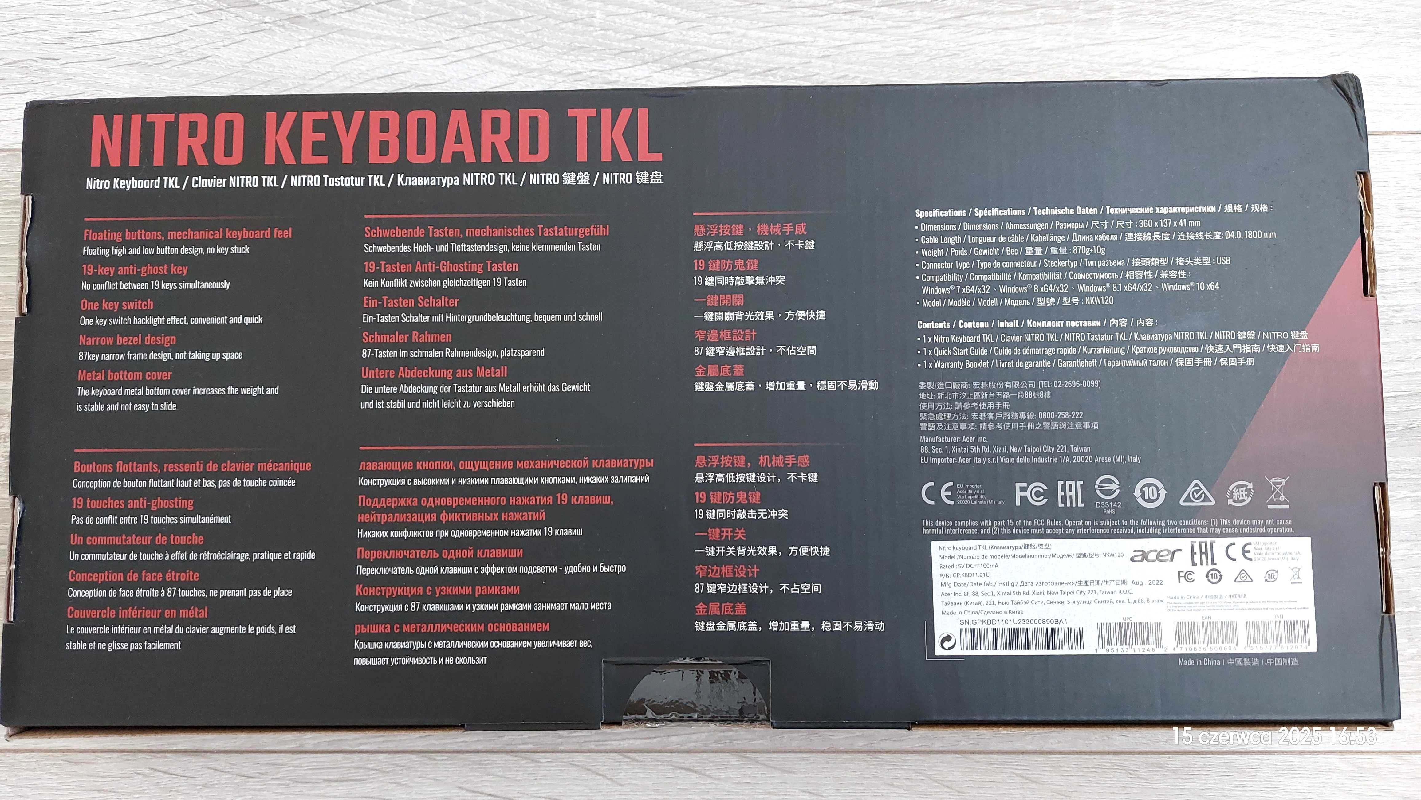 Klawiatura NITRO TKL (nowa)