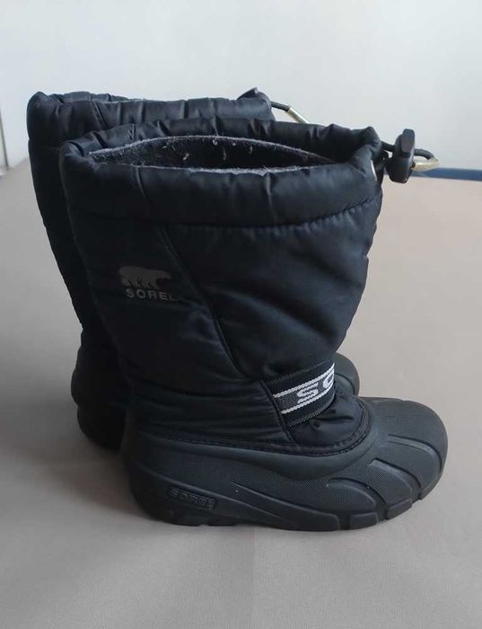 Buty śniegowce Sorel ciepłe czarne 32 wkładka 19 cm świetny stan