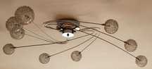 Lampa sufitowa, żyrandol, chromowana -stan idealny