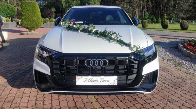 Piękne Białe Audi Q8 do ślubu / auto na wesele