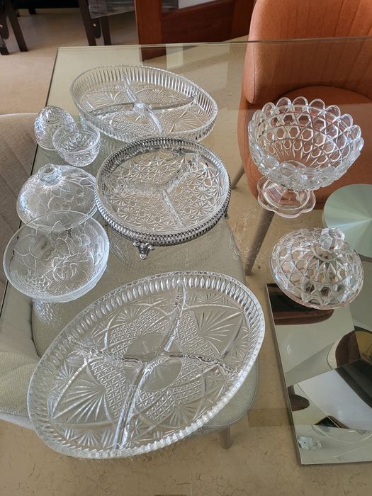 Conjunto 6 peças vidro de mesa