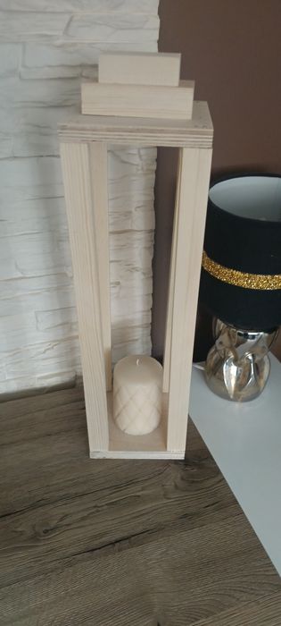 Drewniana latarenka ,wys 50 cm