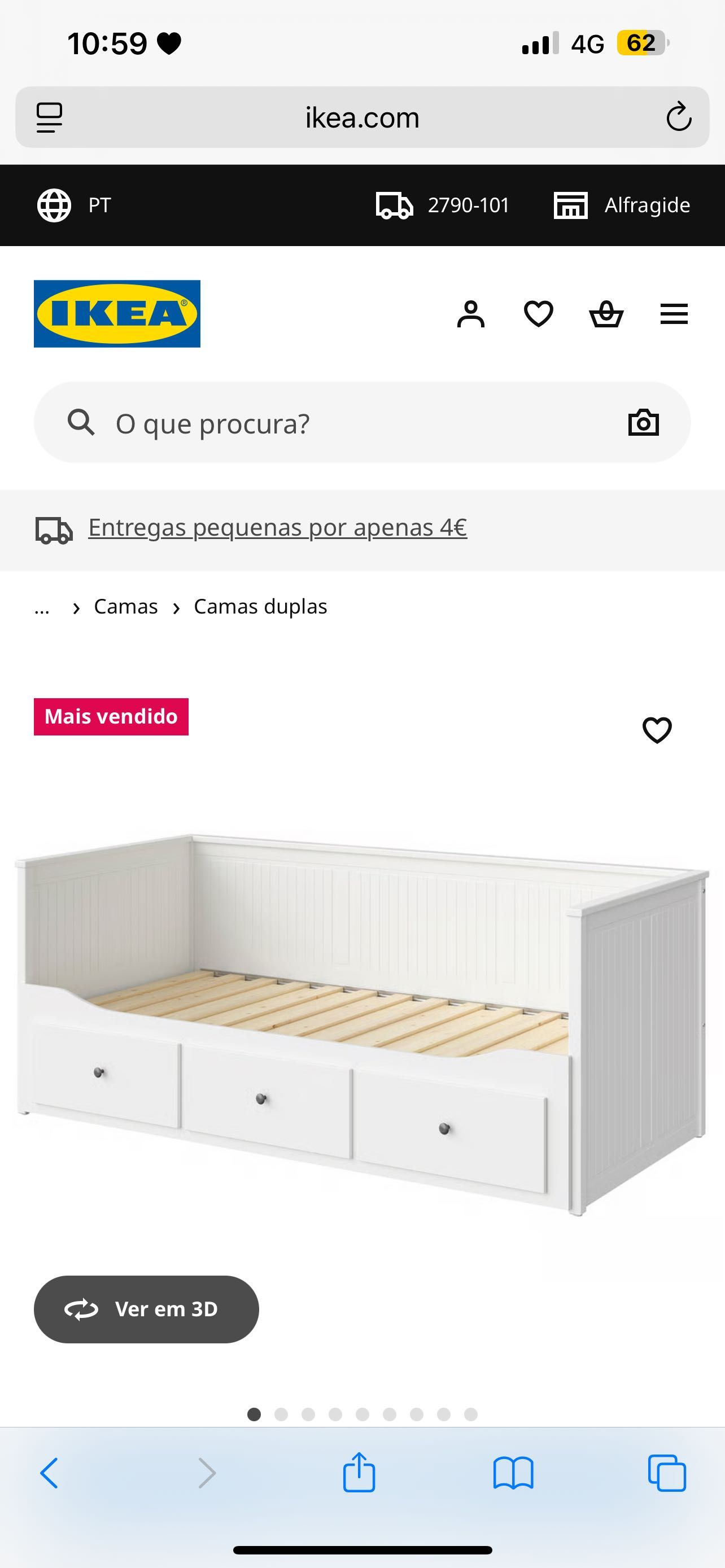 Vendo cama hemnes usada em bom  estado