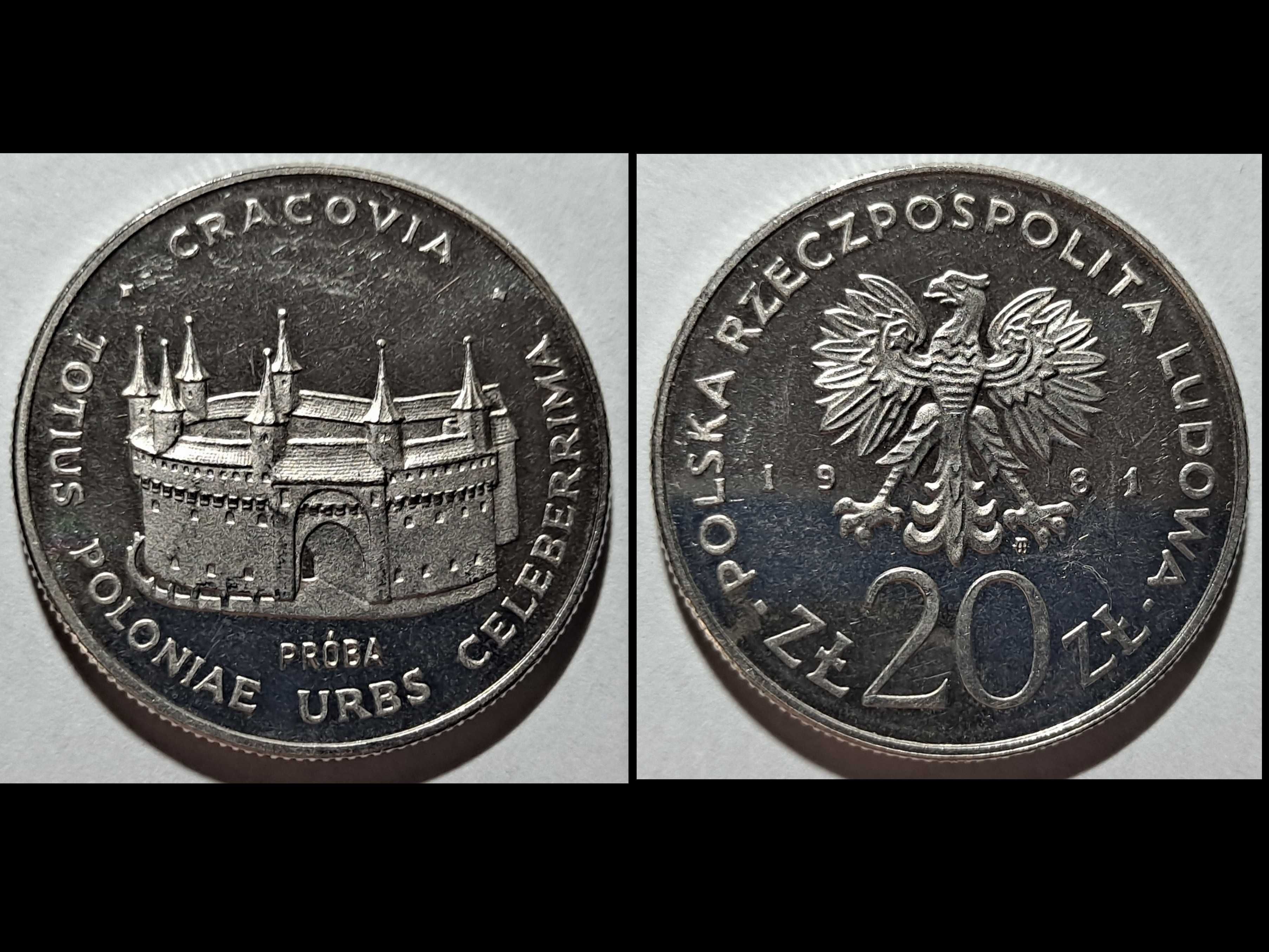 moneta próbna - 20 złotych - Krakowski Barbakan - PRL -1981 r.