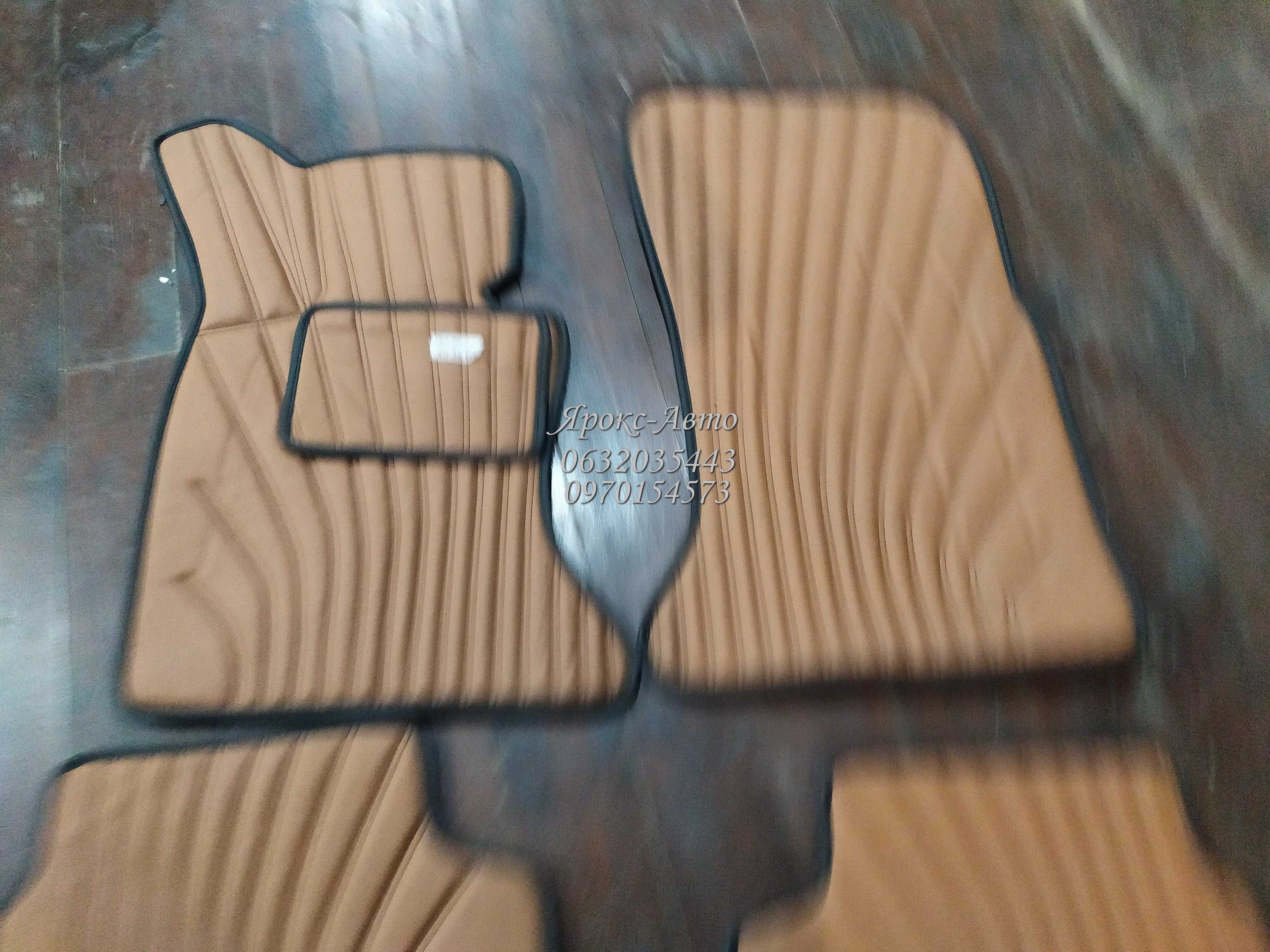 Коврики кожаные коричневые с черной оконтовкой BMW 5 серия F-10 49566