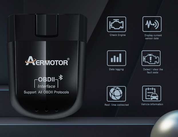 AERMOTOR Адаптер/сканер блютуз 4 ELM327 PIC 25K80 v1.5