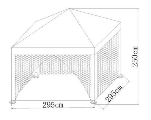 Продам Павільйон садовий 3*3*2,5, зелений з москитною сіткою на молнії