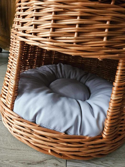 Wiklinowa budka dla kota domek psa legowisko 52 cm x 37 cm