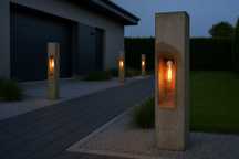 Betonowa lampa ogrodowa - industrial 120cm