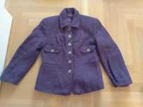 Peter Nygard marynarka boucle chanelka fiolet woolmark 40