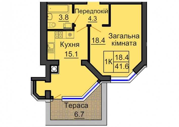 Продам 1к 45м2 с террасой в СДАННОМ доме София Резиденс & Резиденция