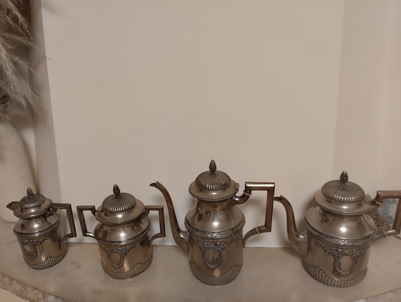 Serviço de chá , café em prata Javali - Art Deco