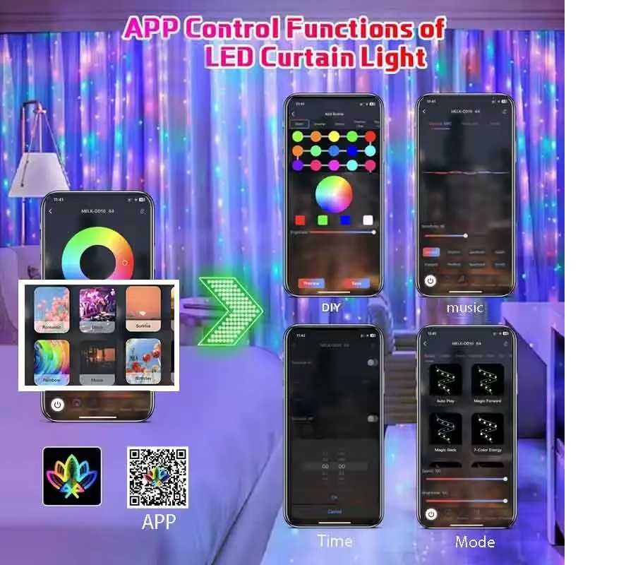 Smart штора RGB usb на адресних світлодіодах розумна