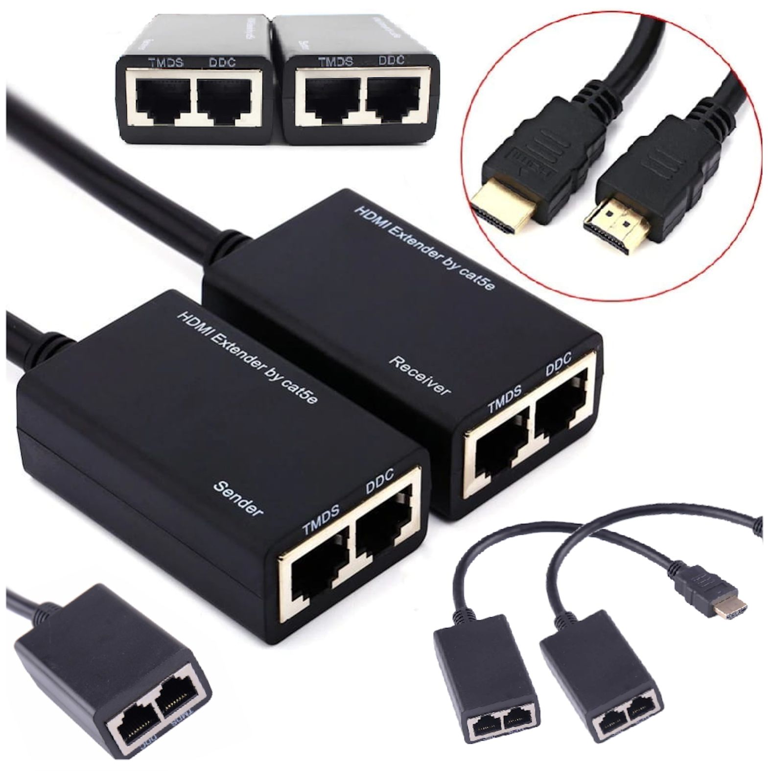 Przedłużacz EXTENDER HDMI RJ45 CAT-5e/6 do 30m