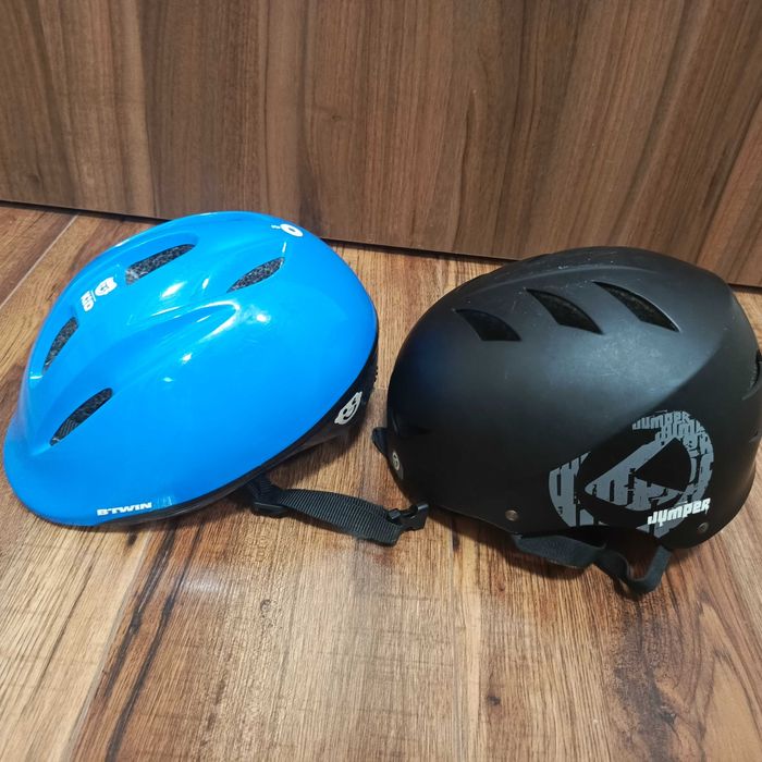 Dwa kaski rowerowe r.S/M 55-59cm hulajnogę/deskę /stan bdb/
