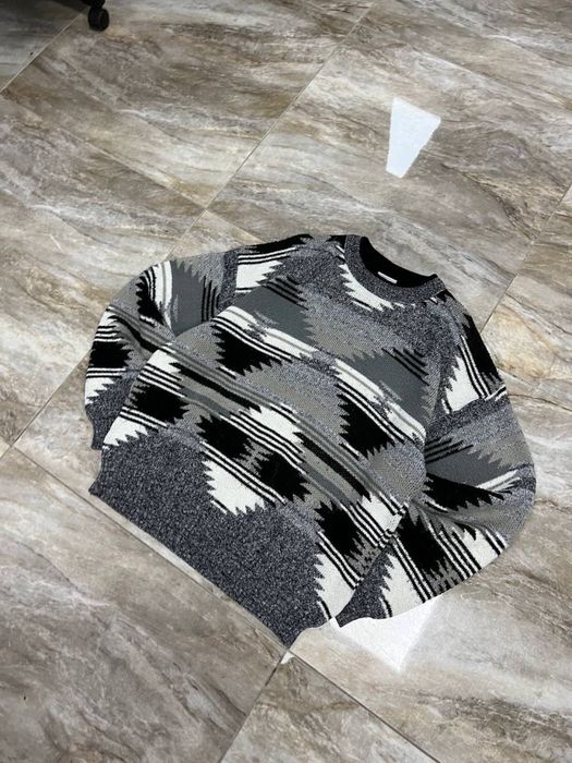 Вінтажний оверсайз світер oversize sweater rap широкий вязаний свитер