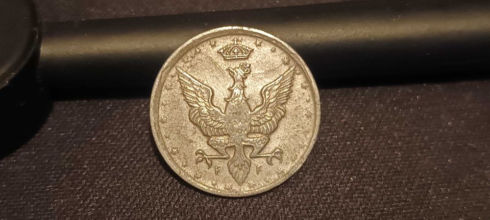 10 fenigów 1917r,F. Królestwo Polskie,Rzadki Stan