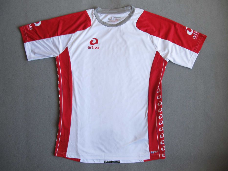 L koszulka sportowa barwy narodowe biało czerwona t-shirt