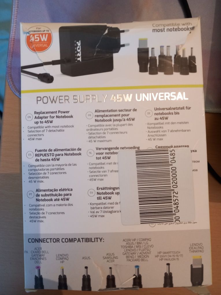 Carregador Universal para portátil 45W