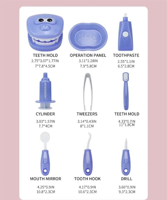 Игрушечный медицинский набор, 9 предметов