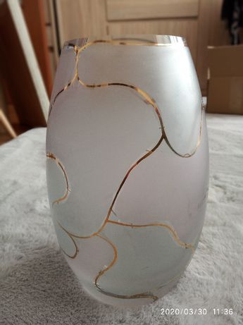 Stary wazon Huta Szkła Krosno PRL zdobiony