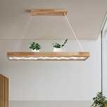 Minifair Drewniana lampa wisząca LED, ściemniana rustykalna drewniana