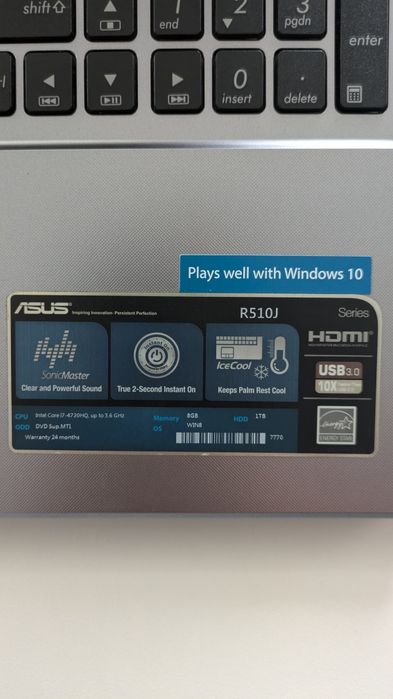 Laptop R510J - nowa bateria i dysk