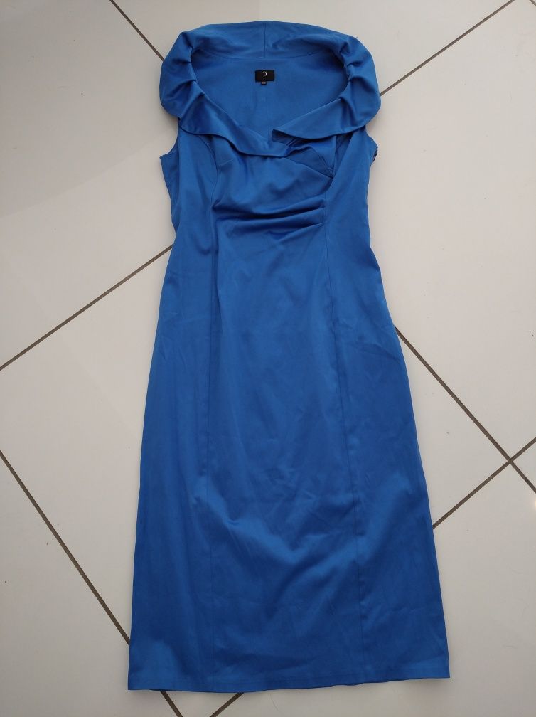 Elegancka sukienka suknia roz 36 S wesele komunia studniówka niebieska