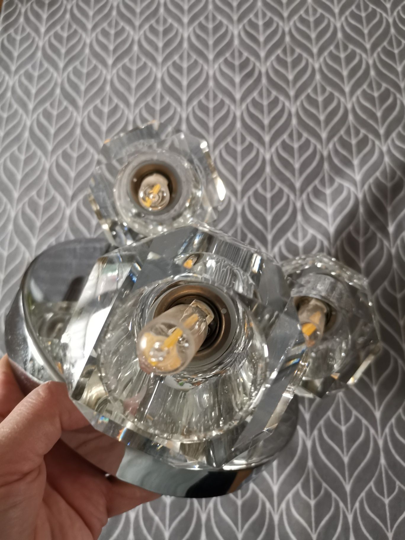 Lampa sufitowa kryształ z żarówkami