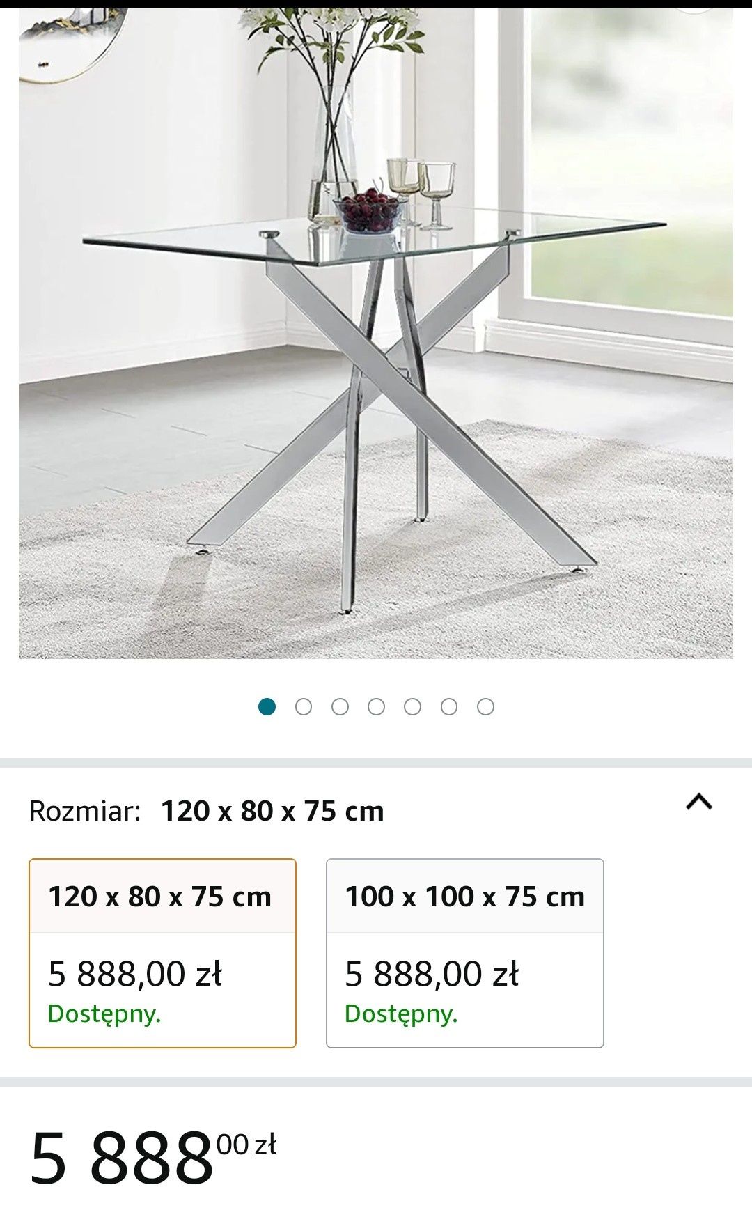 Stół na chromowych nogach