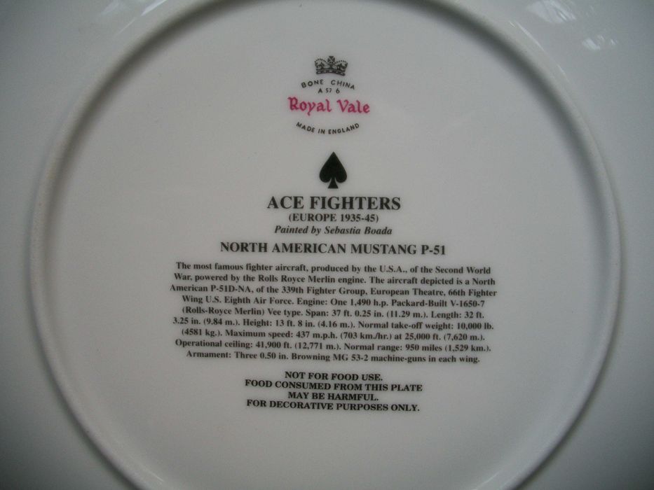 новая коллекционная декоративная тарелка P-51  Mustang